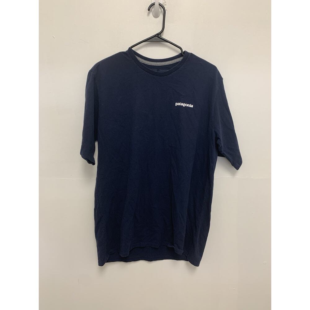Patagonia Regular Fit Responsibili Tee Men's Size L Navy Blue Graphic T Shirt